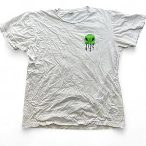 Psychedelic Alien Mushroom Graphic Tee M